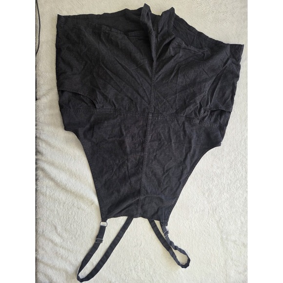 Torrid Size 1 Black Chambray Utility Romper Sleeveless Adjustable Straps Pockets - Picture 2 of 7